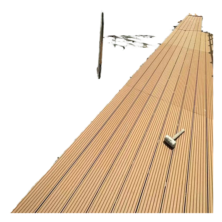 Modern Anti-Slip 25mm Waterproof Straight Grain Plastic Wood Composite Decking for Outdoor Terrace E